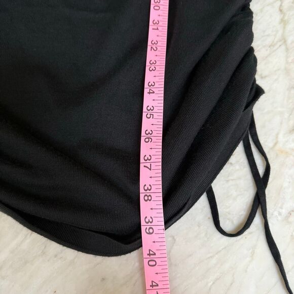 Le Lis black Sweater Dress Ruched sides Cozy size L - Picture 7 of 7